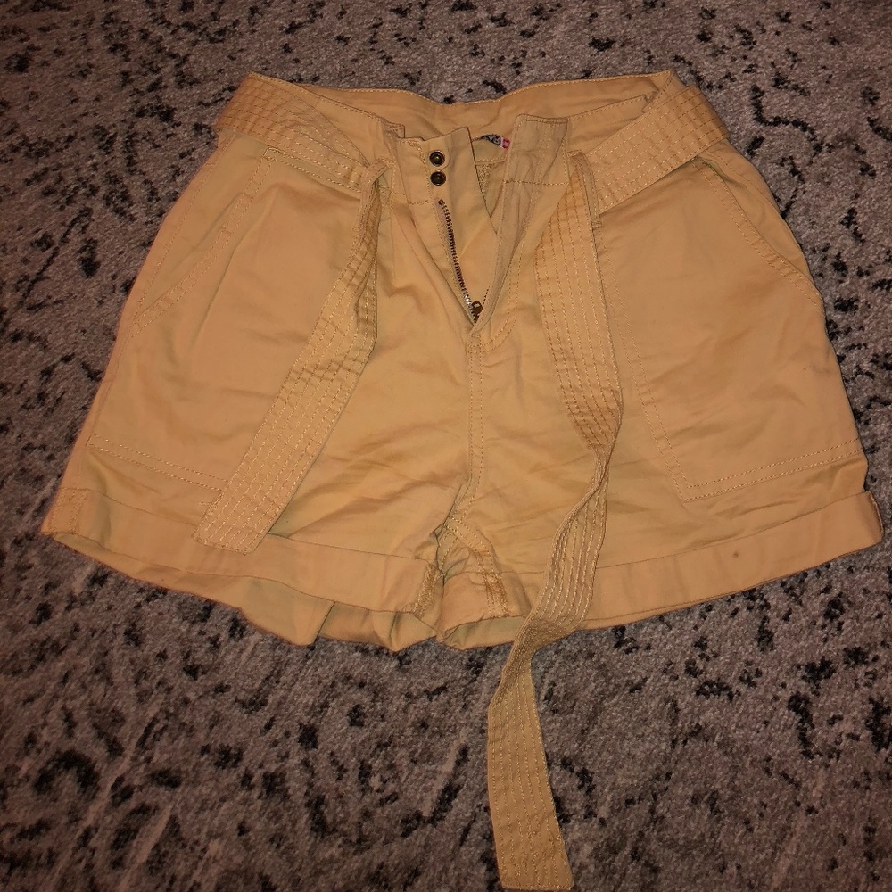Yellow Cargo Shorts